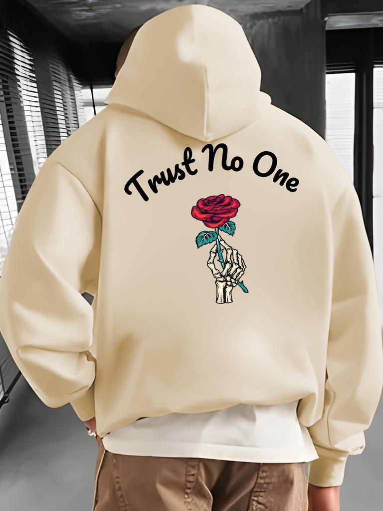 Autumn New Hip Hop Streetwear Fashion Hoody Rose Printed Fleece Pullover Casual Mens Women Hoodies Sweatshirts