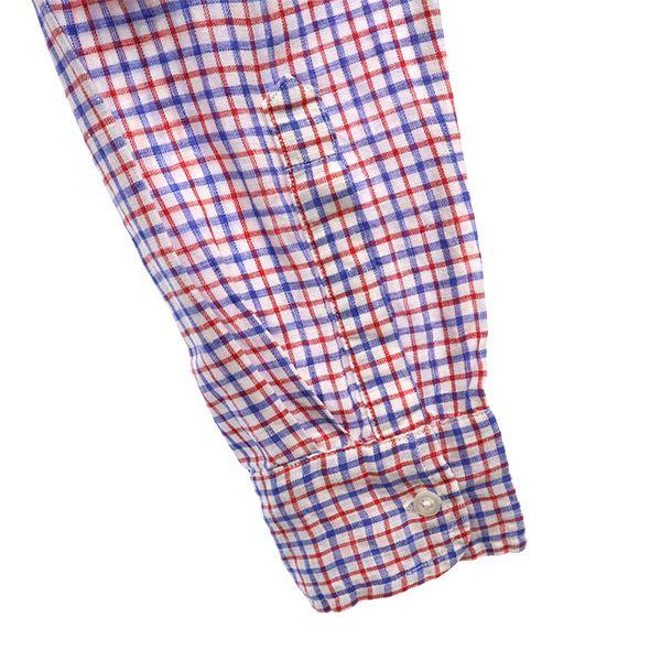 Koszula lniana w kratę Frank&Eileen z długim rękawem XS Męska Używana