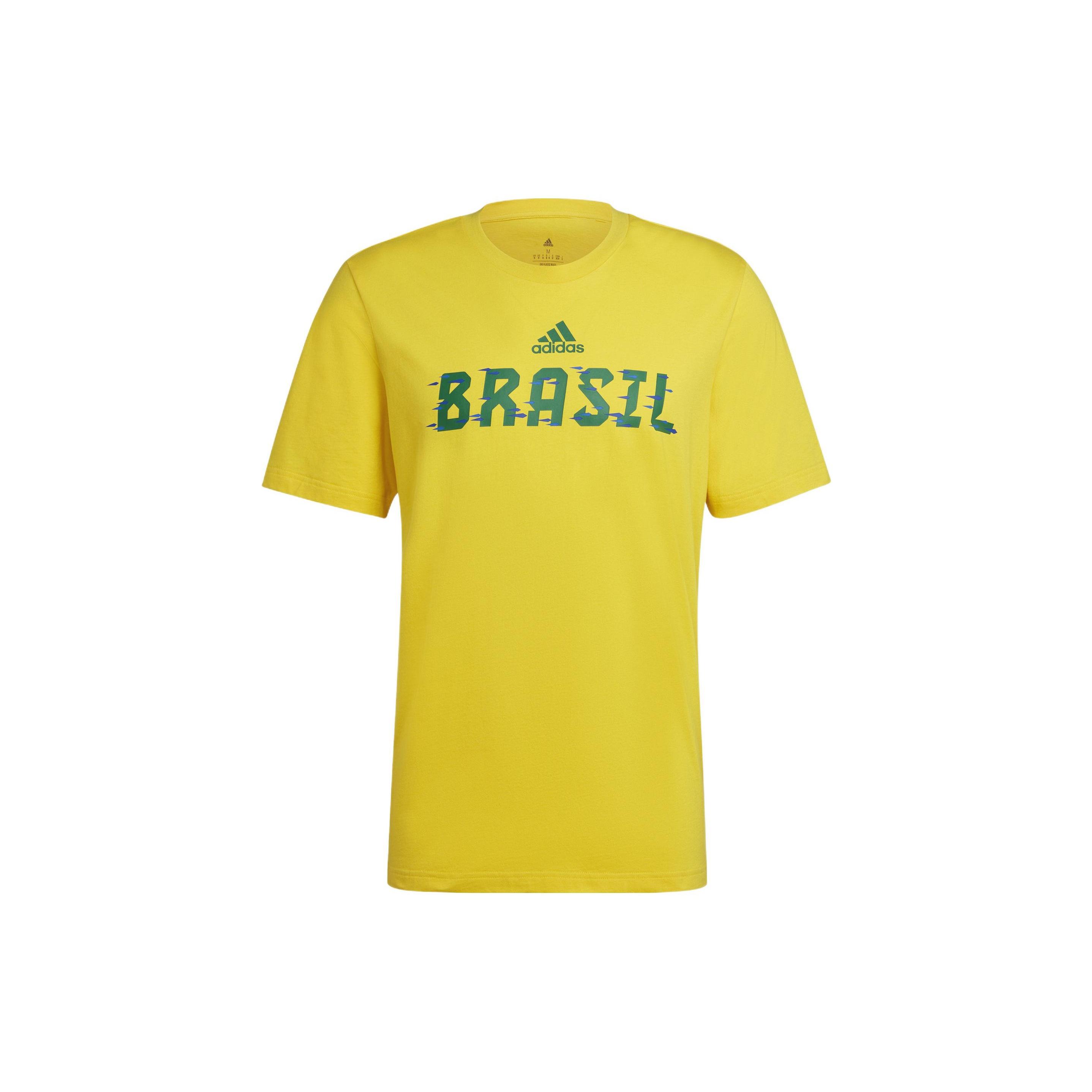 adidas FIFA World Cup 2022 Brasil T-Shirt Asia Sizing Yellow Green Men s HD6370 XS
