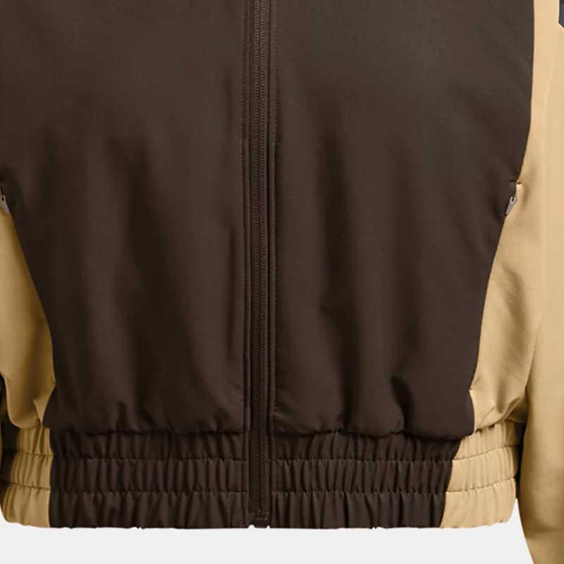 Under Armour Outdoor Retro Stand Collar Windproof Sports Casual Jacket Women Jacket Brown 1386479-230