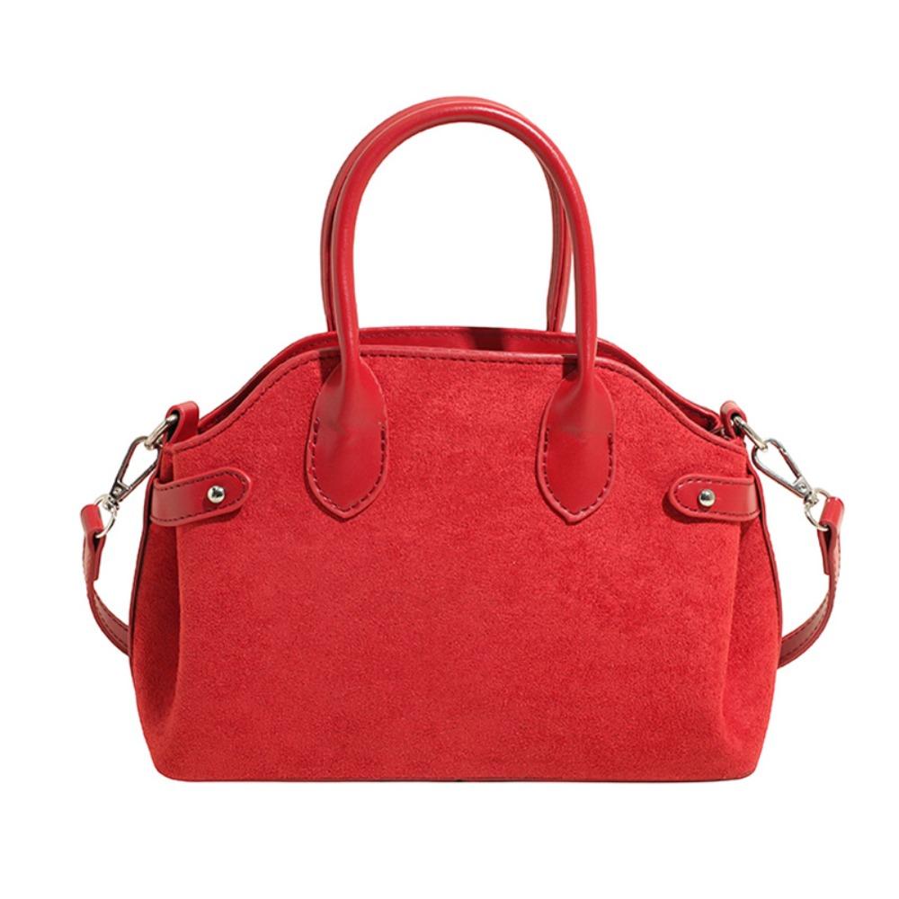 Shoulder Bag Suede Boston Shoulder Bag Handbag Solid Color Tote Bag Slouchy Hobo Bags Holiday