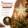 Transparent Christmas Tree Topper Water Drop Pattern Lighted Tree Star Holiday Room Decor
