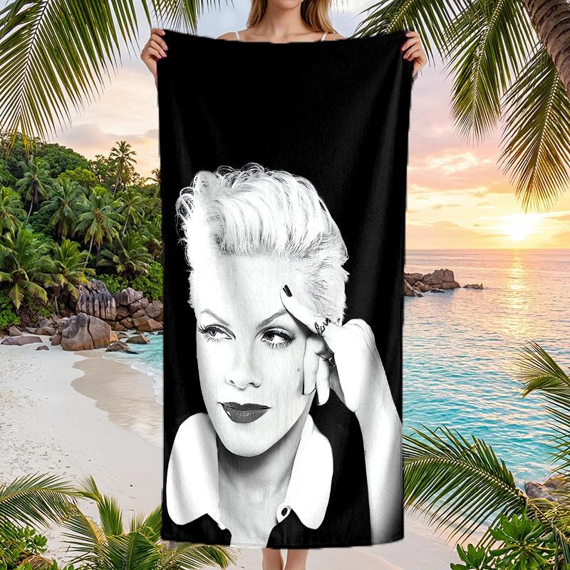 Large Beach Towel Quick Dry Absorbent Towel For Beach IndoorP!nk Singer
