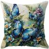 Blue Butterfly Flower Cluster Fresh Natural Style Pillowcase Bedroom Sofa Decorative Cushion Cover With Zipper