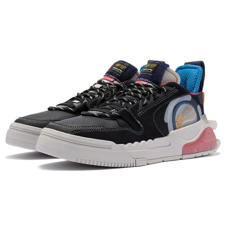 Li Ning Enlightenment Textile, Synthetic Leather, Split Suede Slip Resistant Cushioning Abrasion Resistant Low Top AGCR231-1