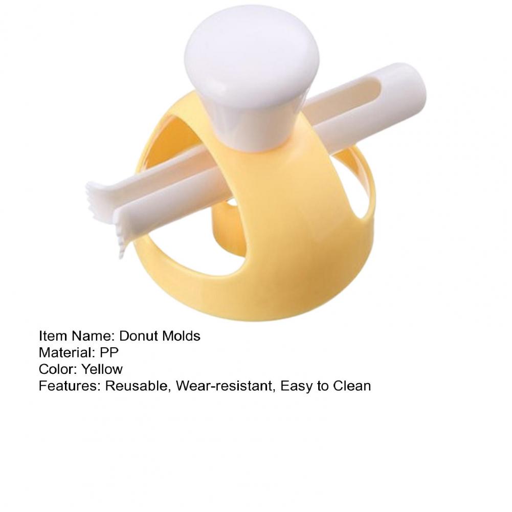 2Pcs Baking Molds Food Grade Larger Size With Dip Tongs Hollow Bake PP Material Donut Cutters Baking Mould Makers Kitchen Supply