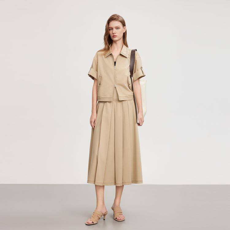ELLE Elegant High-Waisted Pleated A-Line Skirt Women skirts L8SRM033