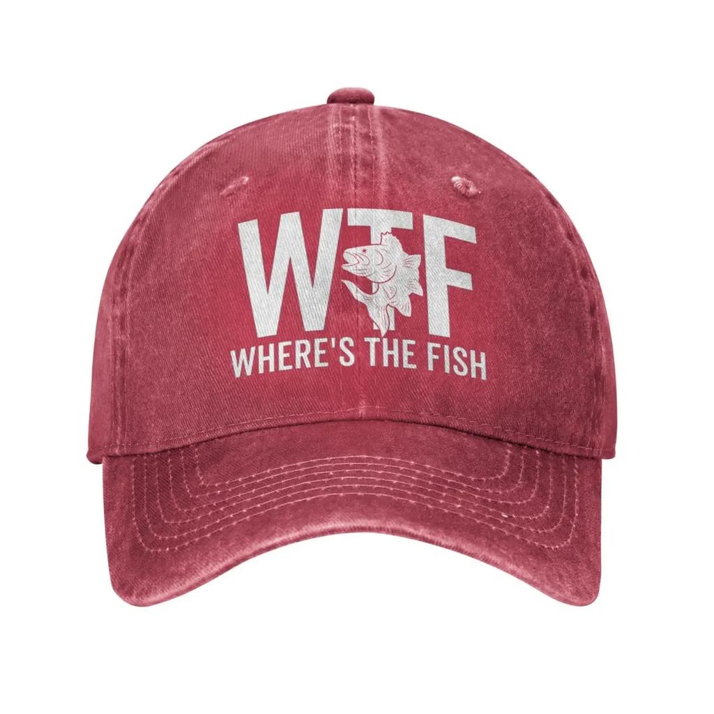 WTF Wheres The Fish Hat Women Baseball Hat Graphic Cap Mens For Cap