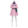 Bulma Cosplay Costumes Pink Dress Anime Role Play Dress Green Wigs For Halloween Carnival Party Women Outfit