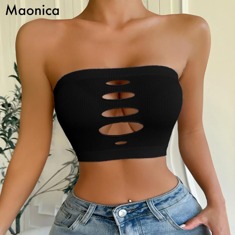 

S-XL Однострочный невидимый бюстгальтер бесшовный дышащий полый нижнее белье женский летний топ-труба XL чёрный