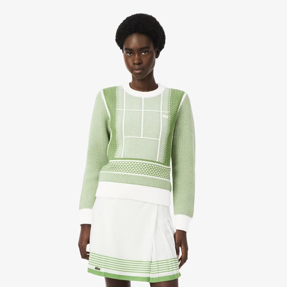 Lacoste Women's Tennis Court Jacquard Sweater AF9867-56G4IN