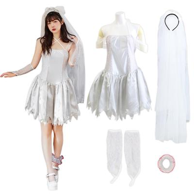 Brightlara Halloween Cosplay Kostüm, Braut, Hochzeitskleid, Zombie-Braut, Damenkostüm, cos056-WH-M