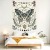 Vintage Retro Butterfly Moon Phase Hexagram Mysterious Tarot Tapestry, Occult Wall Art for Bedroom Living Room