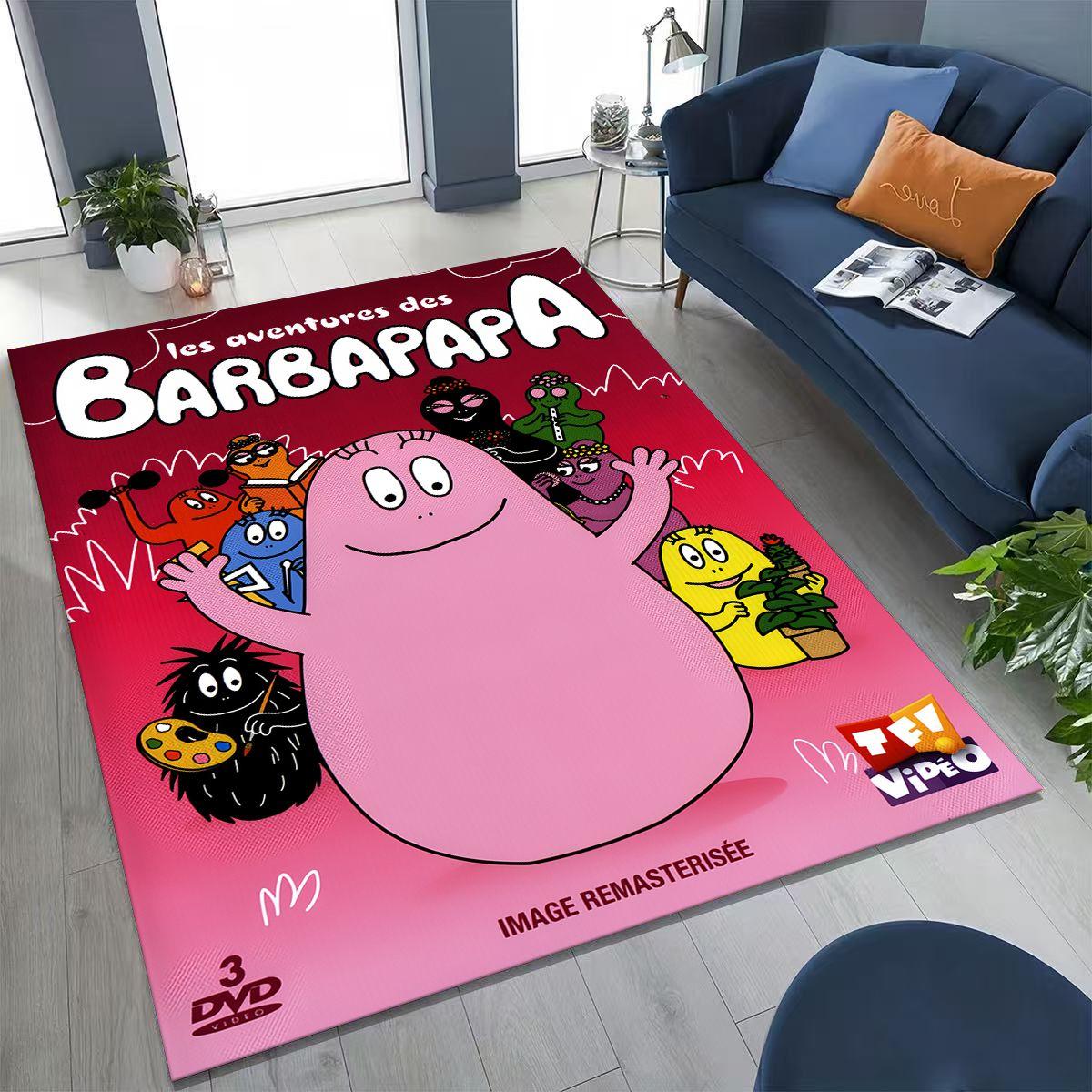 

Cartoon Les Barbapapa Barbamama Family Rug for Bedroom Living Room Sofa Home Doormat Decor, Large Kids Play Non-slip Floor Mat 200x160cm( 78x62in )