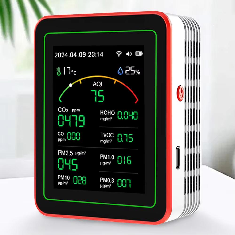 15 In 1 Carbon Dioxide Monitor Pm2.5pm1.0 Formaldehyde Detector Temperature and Humidity CO2 Air Quality Detection