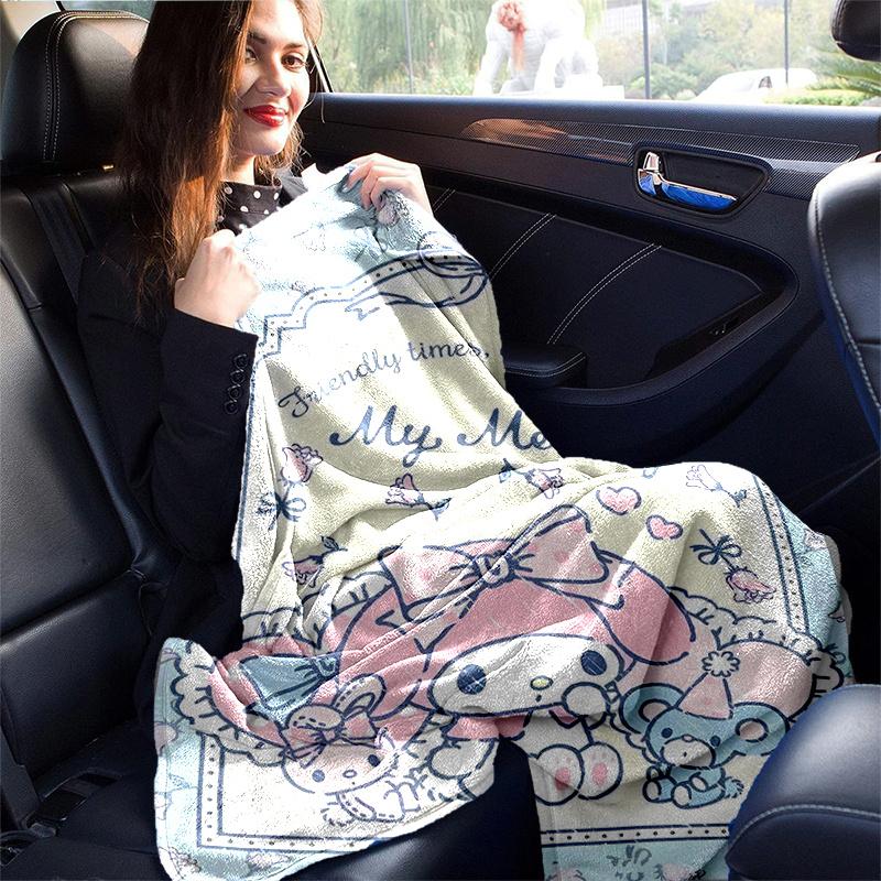 1pc Delightful Adventure My Melody Theme Blanket, Soft Throw for Home Decor, Perfect Gift for Family and Friend, Suitable for All Seasons, Ideal for C