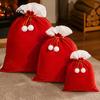 Drawstring Goodies Bags Large Christmas Velvet Gift Bag, Santa Claus Sack with Adjustable Present Holder Drawstring, Reusable Fabric Storage Pouch for
