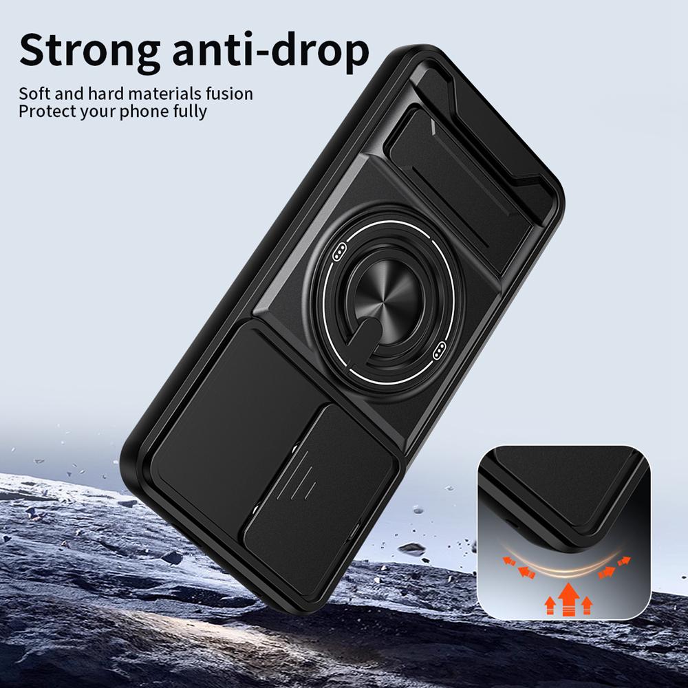 KEYSION Magnetic Phone Case for Xiaomi POCO X8 Pro Max Slide Camera Protection Upright Kickstand 360° Ring Shockproof Back Cover