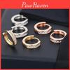 Rose Silver Bohemian And Gold Cz Zircon Square Hoop Earrings For Women