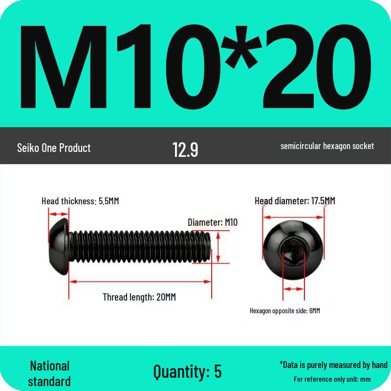 High-Strength 12.9 Pan Head Socket Cap Screws: M6, M8, M10, M12 Sizes