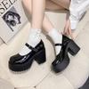 Womens Fashion Platform Pumps Super High Heels Buckle Strap Mary Jane Shoes Goth Thick Heeled Party