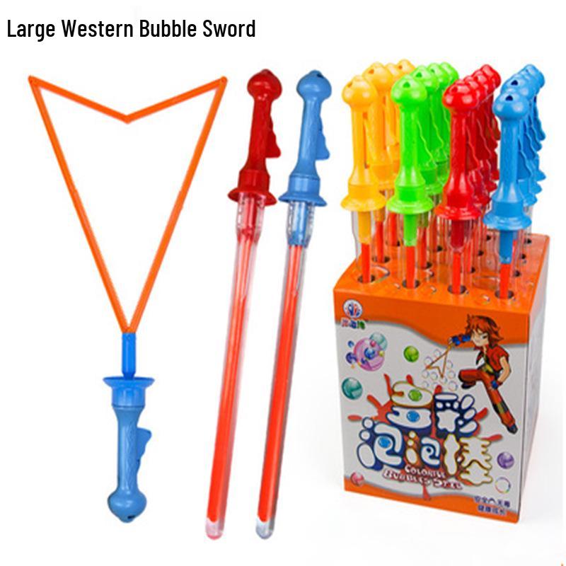 46CM Western Bubble Wand: Colorful Bubble Sword with Solution for Summer Fun