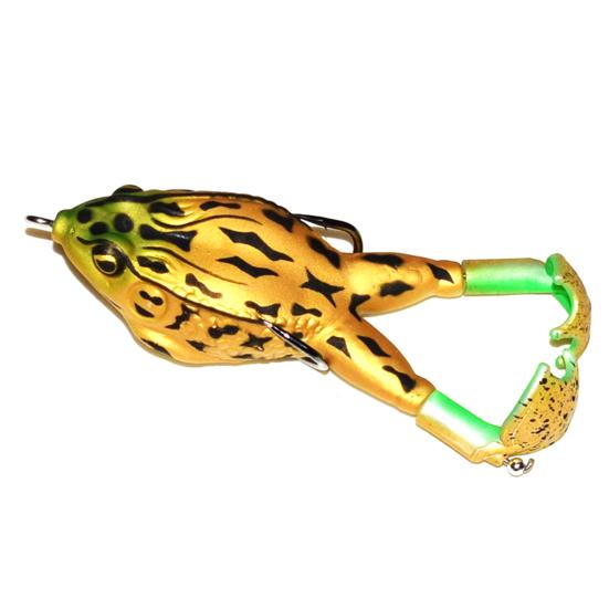 Artificial Lure Fishing Bait Realistic Looking Bright Colors 3D Eyes Compact Portable Topwater Frog Bait Fish Gear for Beginners