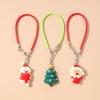 3pcs Cute Resin 3D Christmas Tree Snowman Phone Chain Women Girls Phone Strap DIY Keychain Pendants Mobile Lanyard Jewelry Gift