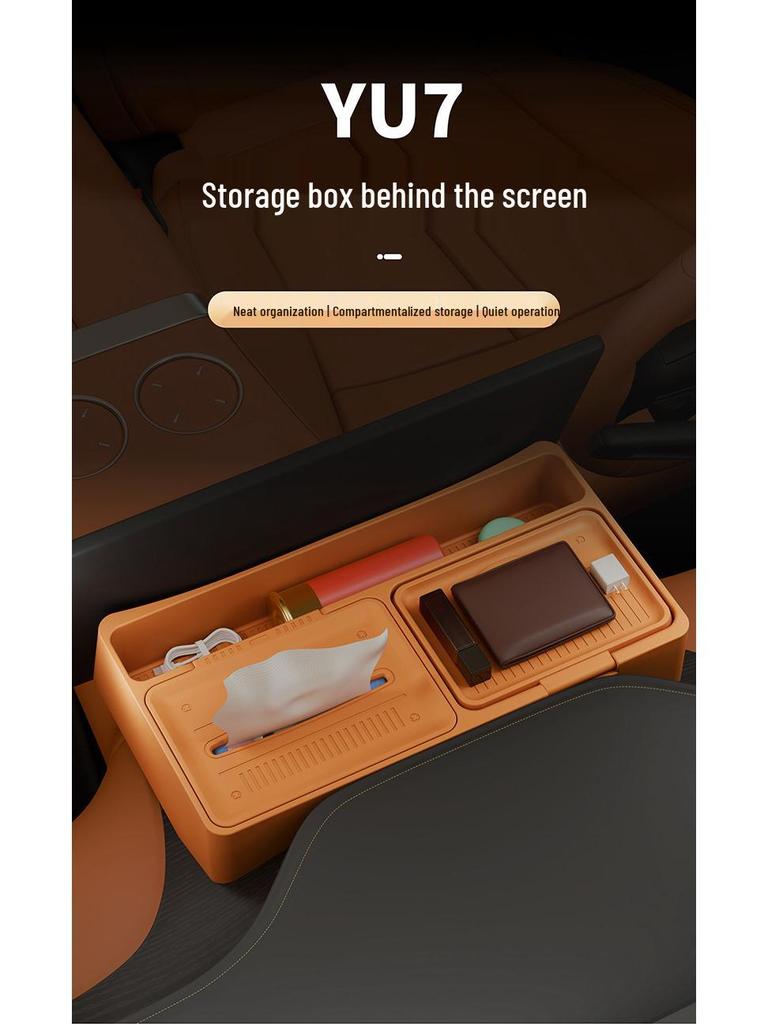Silicone Anti-Shake Storage Box for Yu7 Screen Rear Compartment