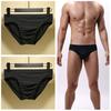 U Convex Solid Color Breathable Man Briefs Ice Silk Low-Waist Male Underwear for Inside Wear