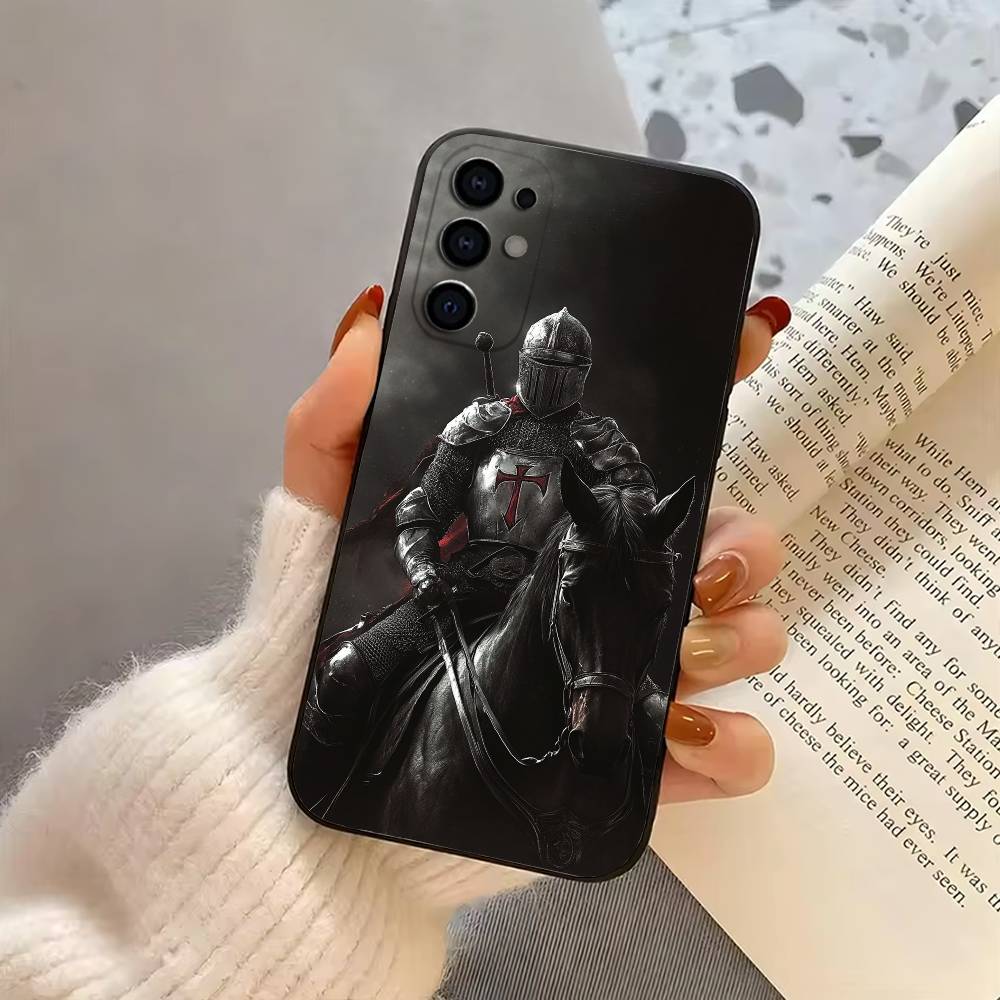 K-Knights T-Templar Phone Case Black Silicone Soft For Samsung S25,S24,S21,S22,S23,S30,Ultra,S20,Plus,Fe,Lite