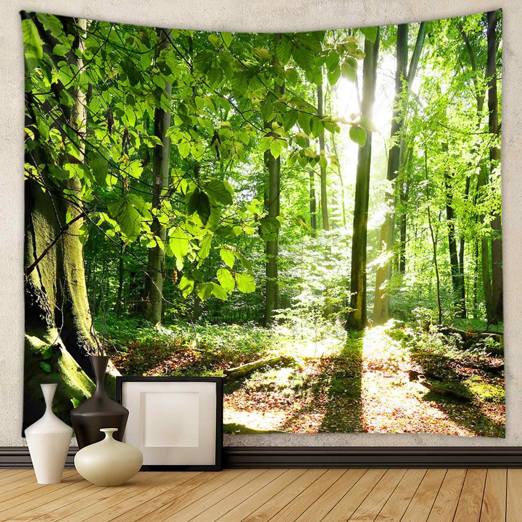 Home Tapestry Wall Hanging Forest Tapestry Background Fabric For Living Room Bedroom Decor Decorative Wall Art