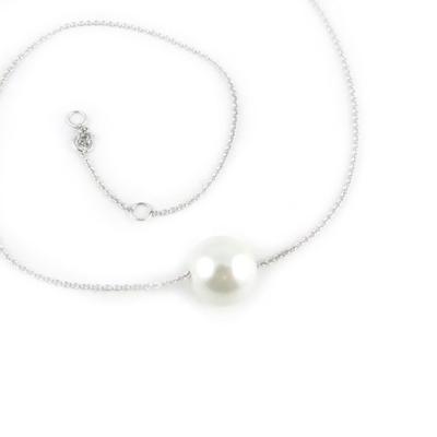 [L2022] - White 'Perla' Silver Necklace