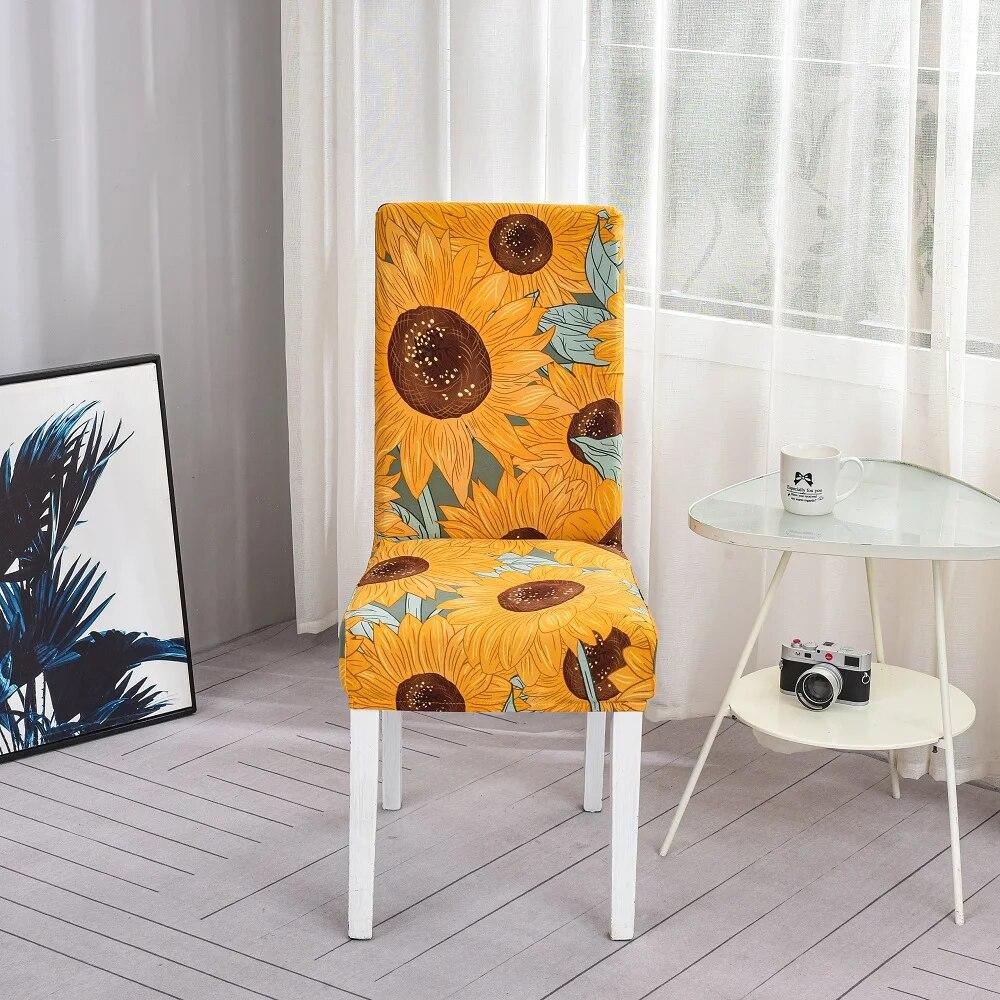 Spandex Wedding Chair Cover Lattice Floral Printed Seat Protector Slipcover for Hotel Banquet Housse De Chaise Dining Room Chair