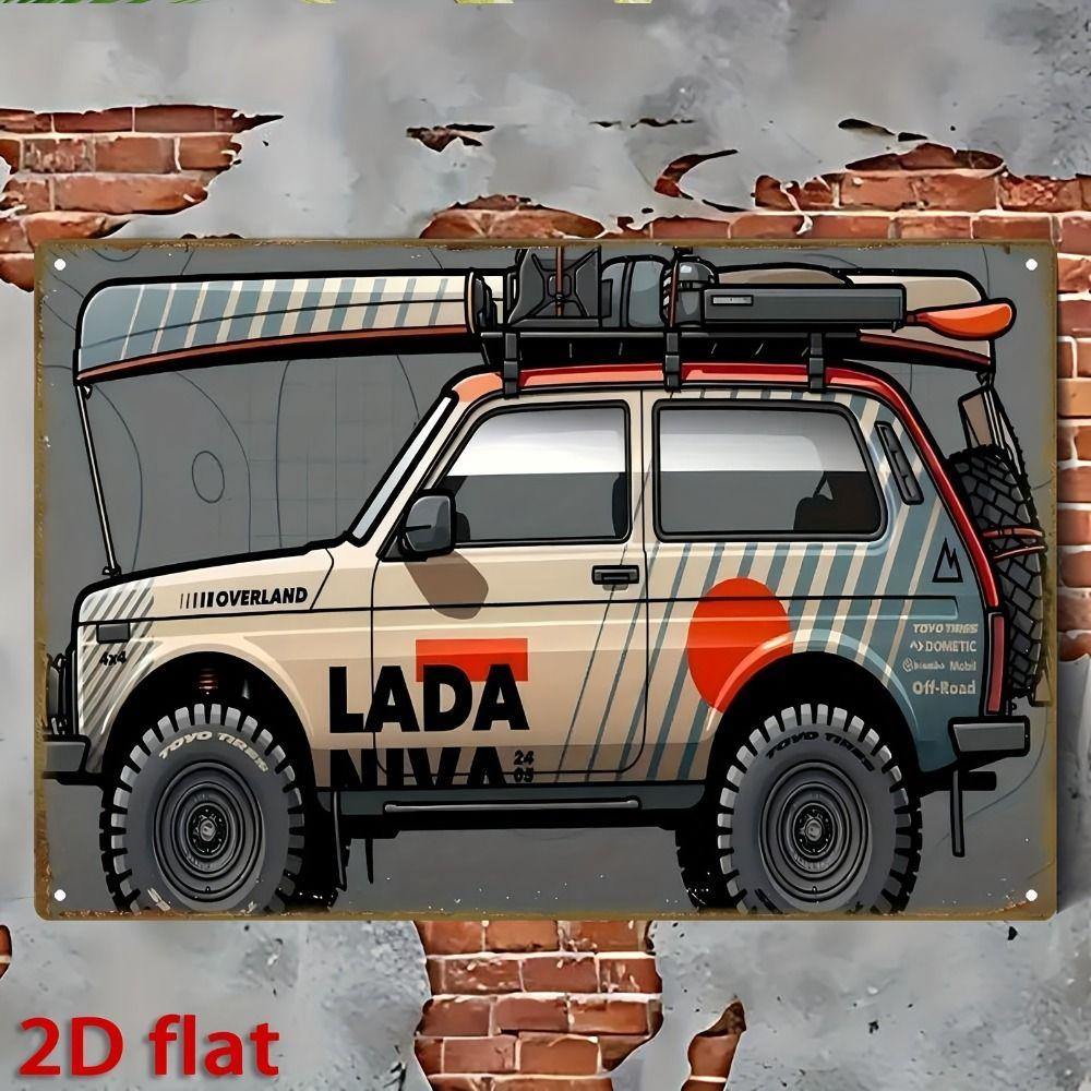 Lada Retro Metal Tin Sign Garage Wall Decor Vintage Car