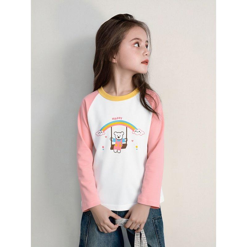 27Home Korean Style Children's Clothing 2026 Autumn New Style Girls' Pure Cotton Cartoon Bottoming Shirt Long-Sleeved T-Shirt Baby Clothes