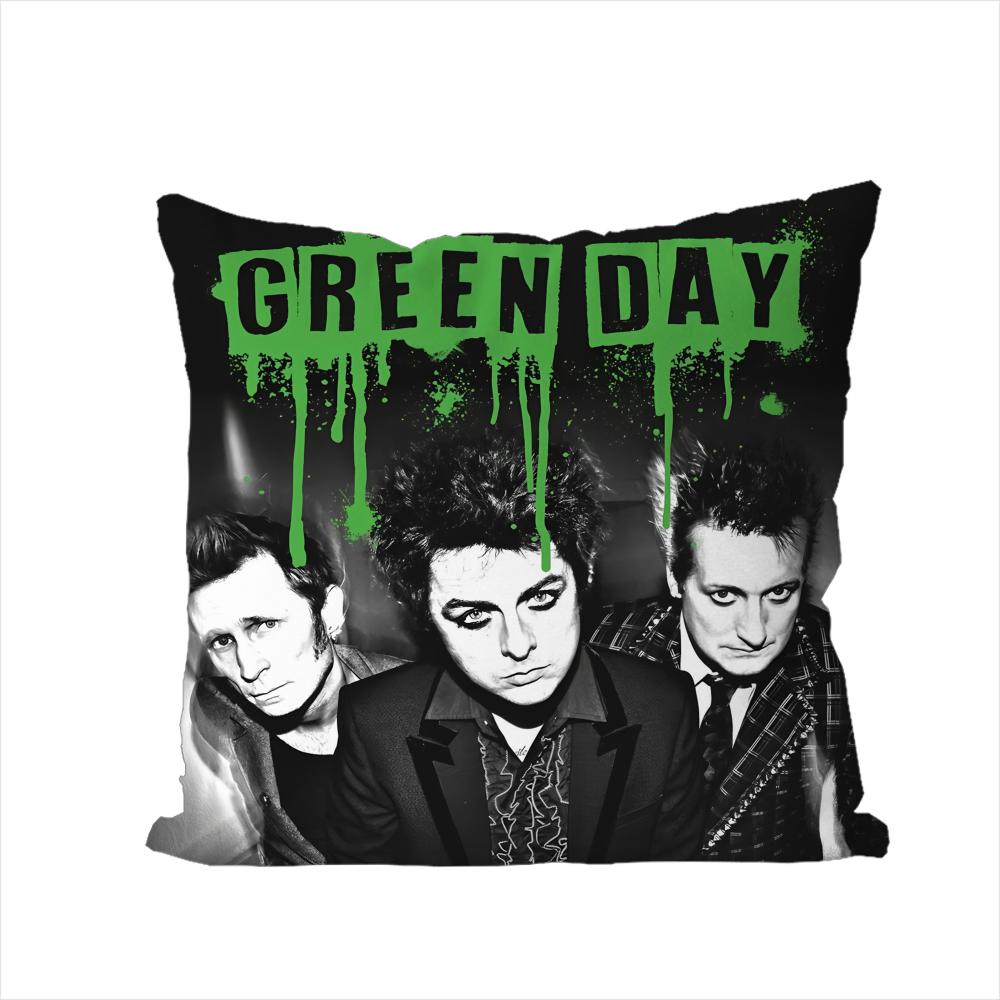 Band Green Day Povlak na polštář do auta na pohovku Dekorační Domácí Oboustranný Tisk Plyšový Čtvercový Polštář Potah