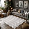 Tuniu Strukturierter Geometrischer Grauer Teppich Rutschfester Heim-Boden Teppichmatte für Wohnzimmer Schlafzimmer Küche