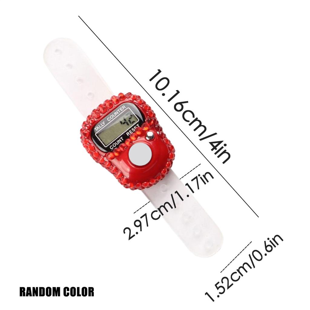 Tragbarer Fingerzähler mit elegantem, juwelenverziertem Design, ideal für Schüler und Lehrer, Fitnessstudio und Inventur.