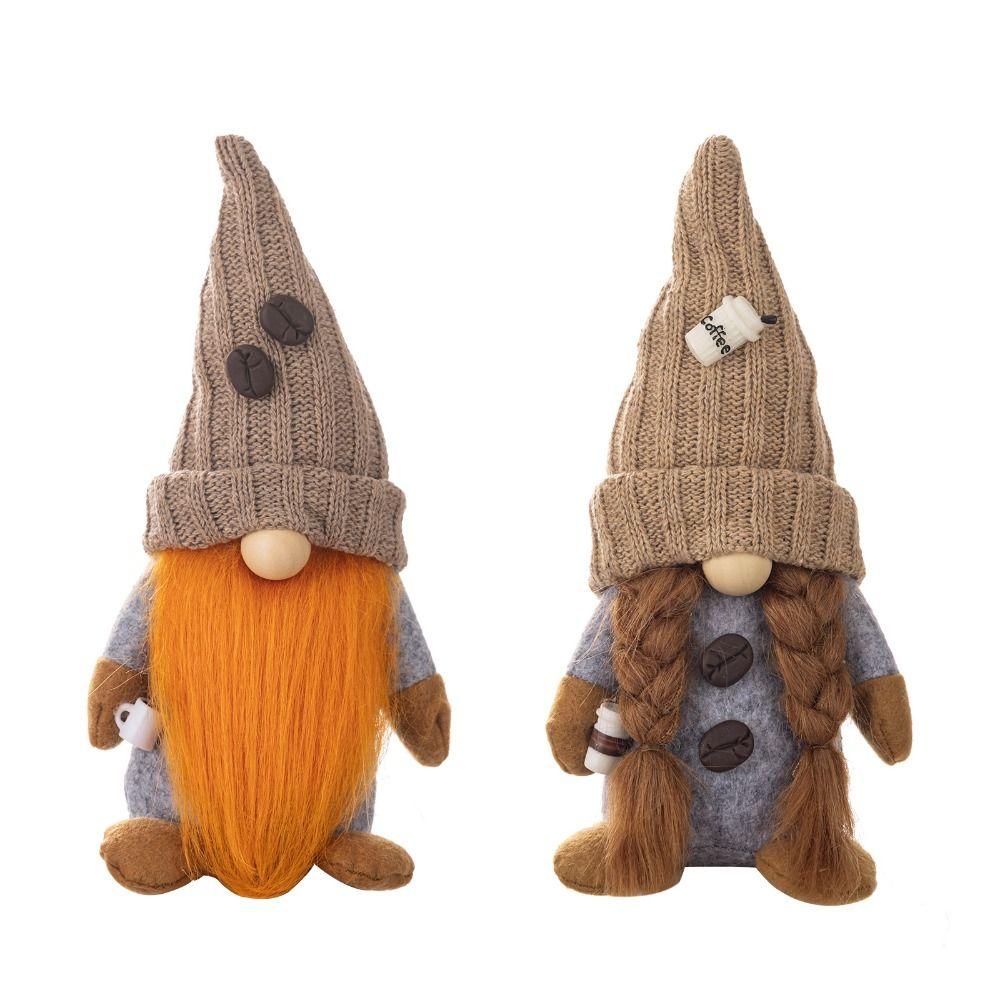 With Knitted Hat Christmas Faceless Doll Cute Elf Dwarf Plush Figurine Home Decoration