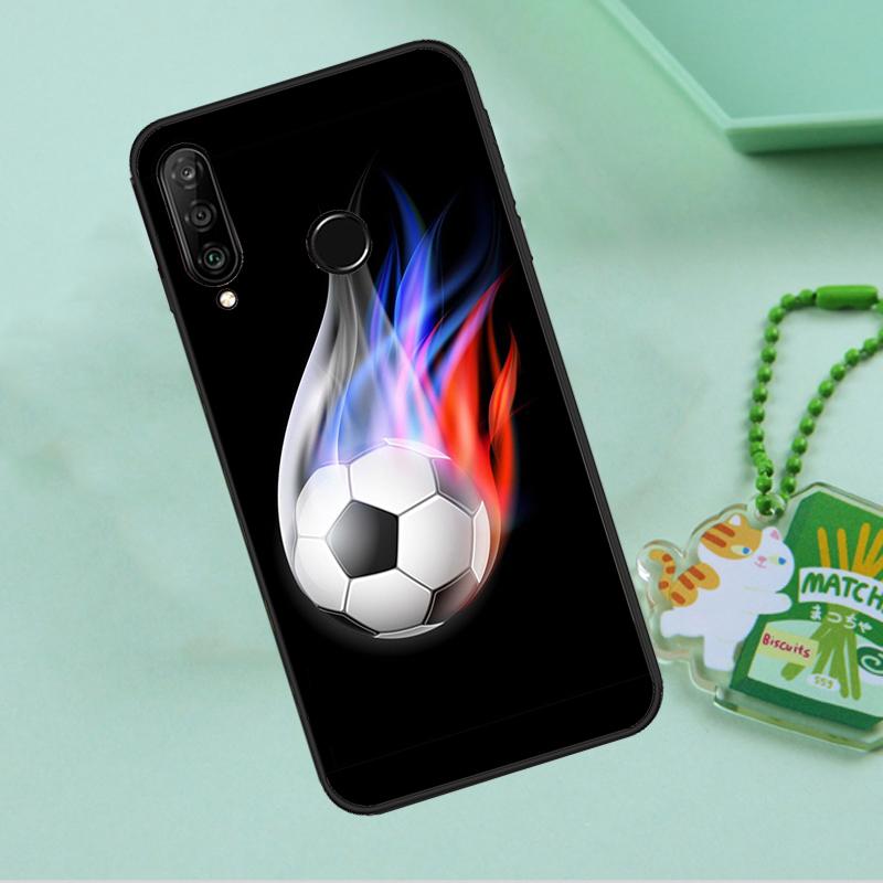 Fire Football Soccer Ball For Huawei Nova 12s 12i 11i 7i 8i 9 10 SE Y91 Y90 Y60 Y70 Y72 Y61 P60 Pro P30 P40 Lite Case