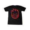 Men's Spitfire Graphic T-Shirt 100% Cotton Black with Red Flame Print - Breathable Streetwear Short Sleeve Round Neck Casual & Skateboarding Shirt,