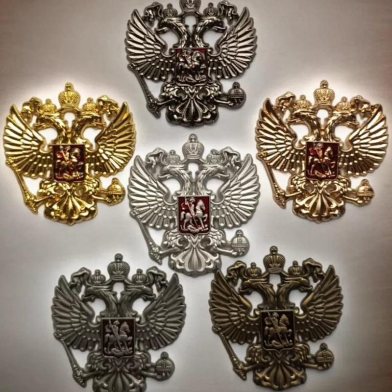 1 stk Mindemærke Emblemer Rusland Dobbelt Hovedet Ørn Nationalt Emblem Metal Broche Diy Jakkesæt Skjorte Krave Dekoration Pins Smykker Håndværk