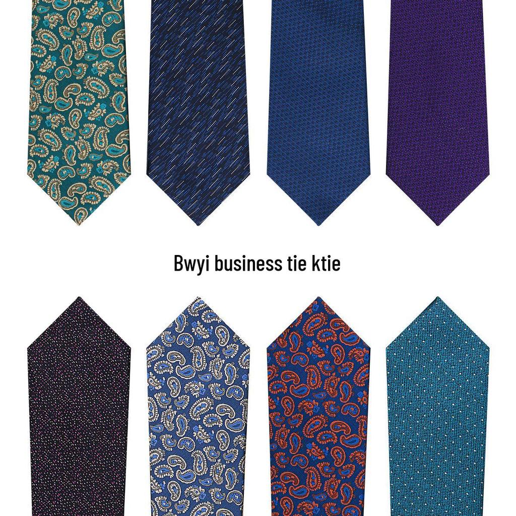 Men's High-End Floral Multi-Black Cashew Print 8cm Tie
