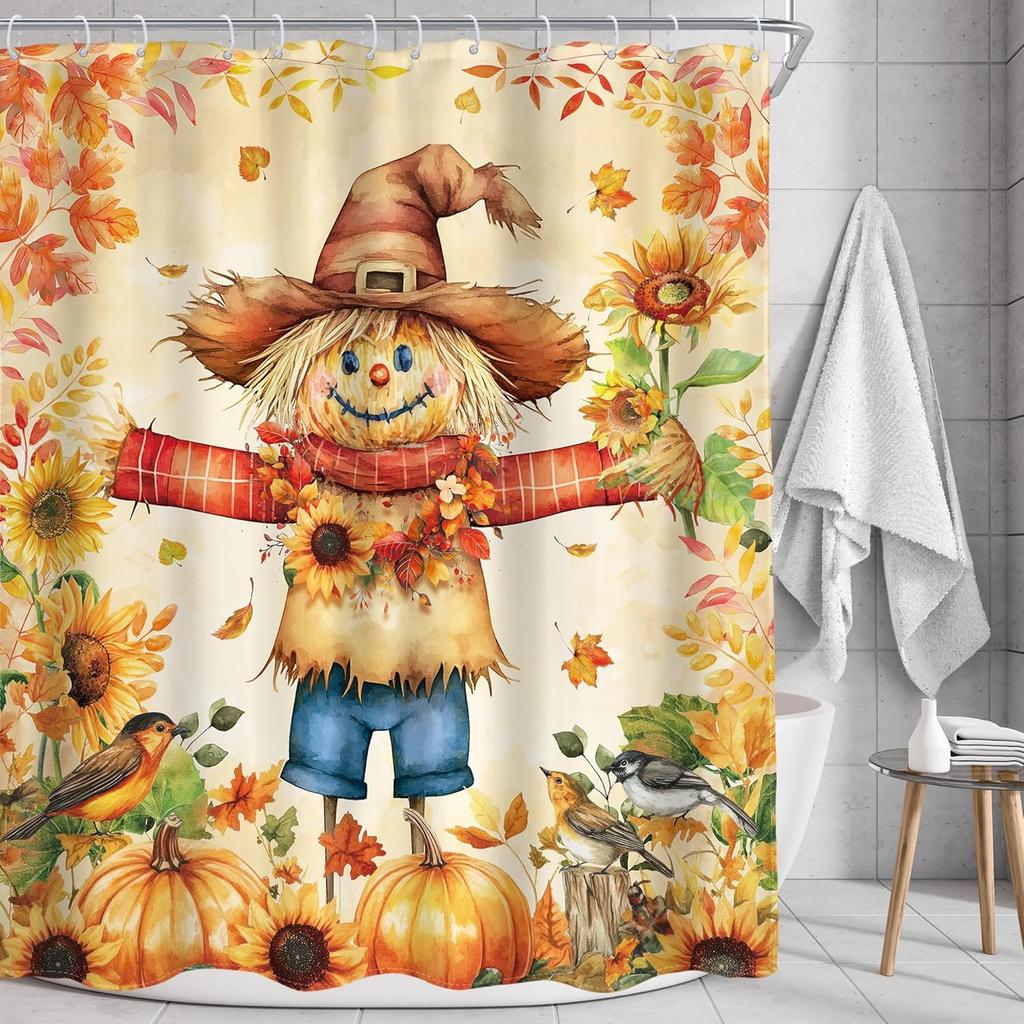 Christmas Dogs Shower Curtain Merry Xmas Red Western New Year Cute Animal Snow Winter Artwork Cloth Fabric Waterproof Polyester