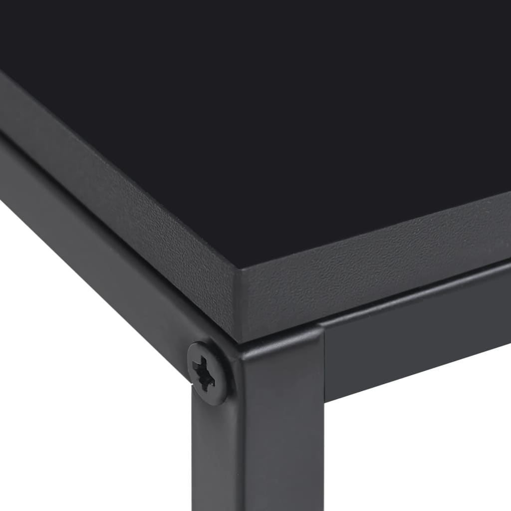  Side Tables, 2 Pcs, Black, Steel
