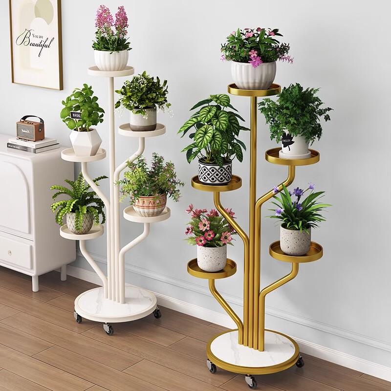 Black 5-Tier Movable Metal Plant Stand