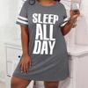 Plus Size Women Casual Dress Summer Comfortable Short Sleeve Simple Female Dress Camouflage Print Holiday Theme Dress