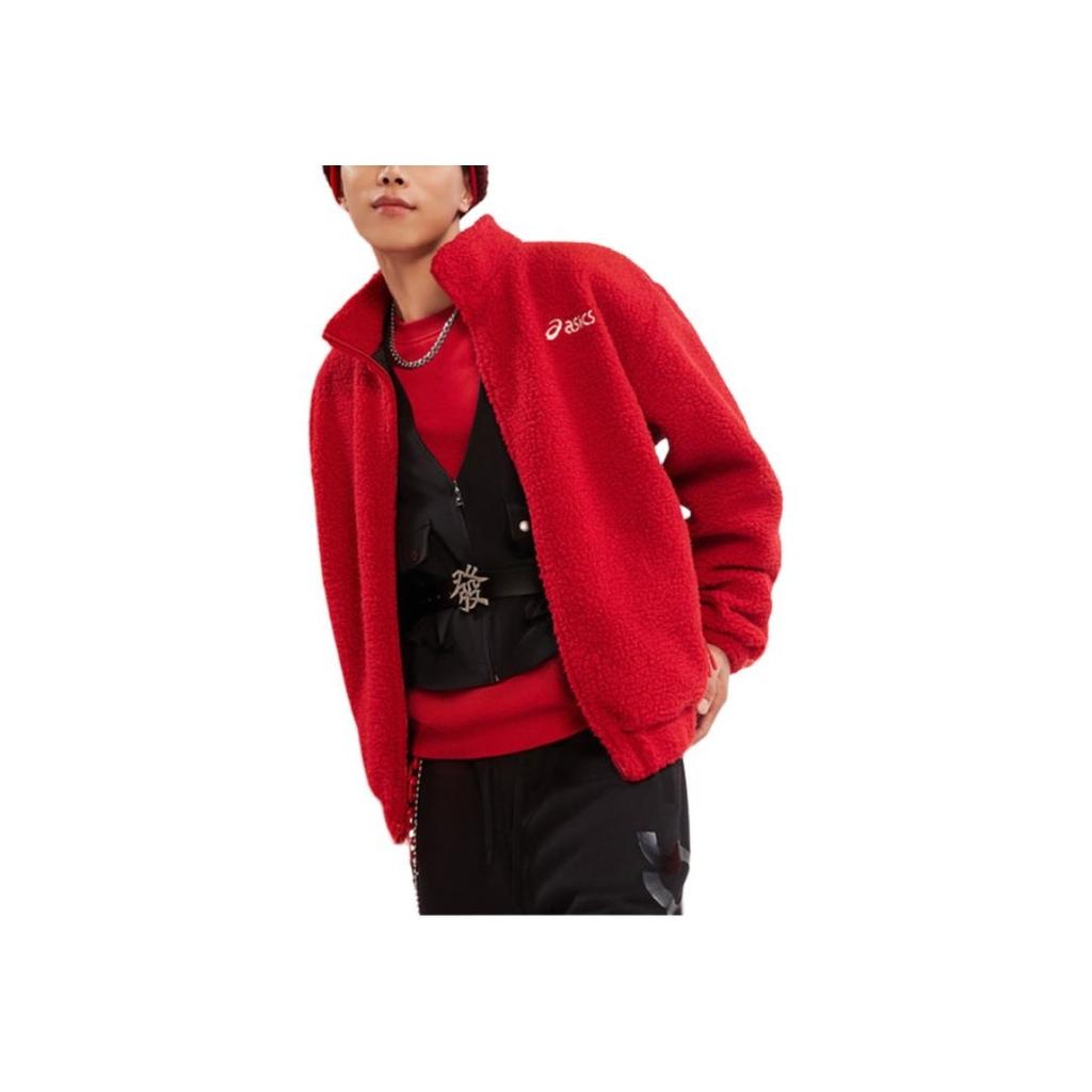 Asics Stand Collar Printed Letter Zipper Design Jacket Unisex Jacket Red 2203A201-600