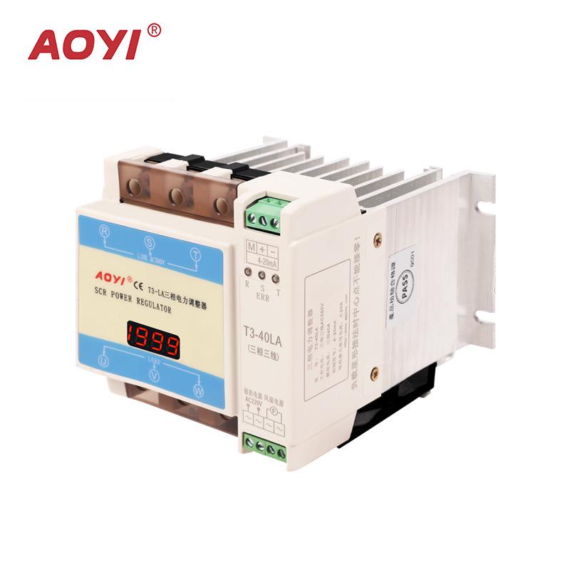 AOYI T3-LA Three-Phase SCR Power Regulator for 12KW/18KW Heating Temperature Control.